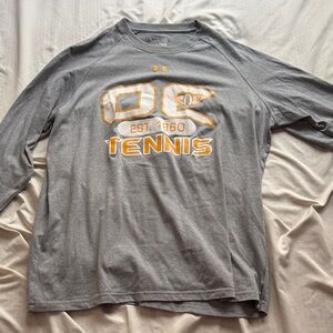 Under Armour Gray Long Sleeve Tee with Yellow Graphics